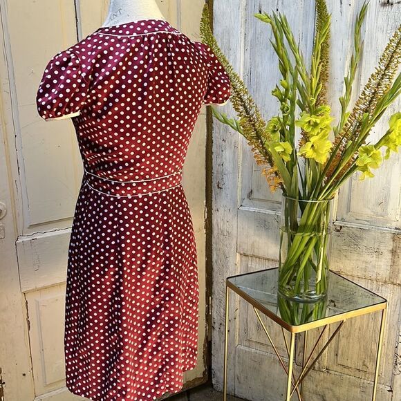 FIRE LOS ANGLES BURGUNDY POLKA DOT DRESS. Size M - Picture 6 of 6